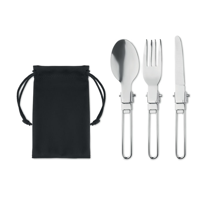 Set posate da campeggio nero - All Gadget