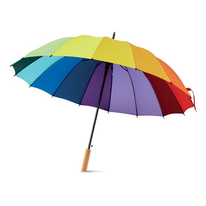 iX Brella ombrello grande, arcobaleno, multicolore, 129 cm, leggermente XXL  con impugnatura morbida